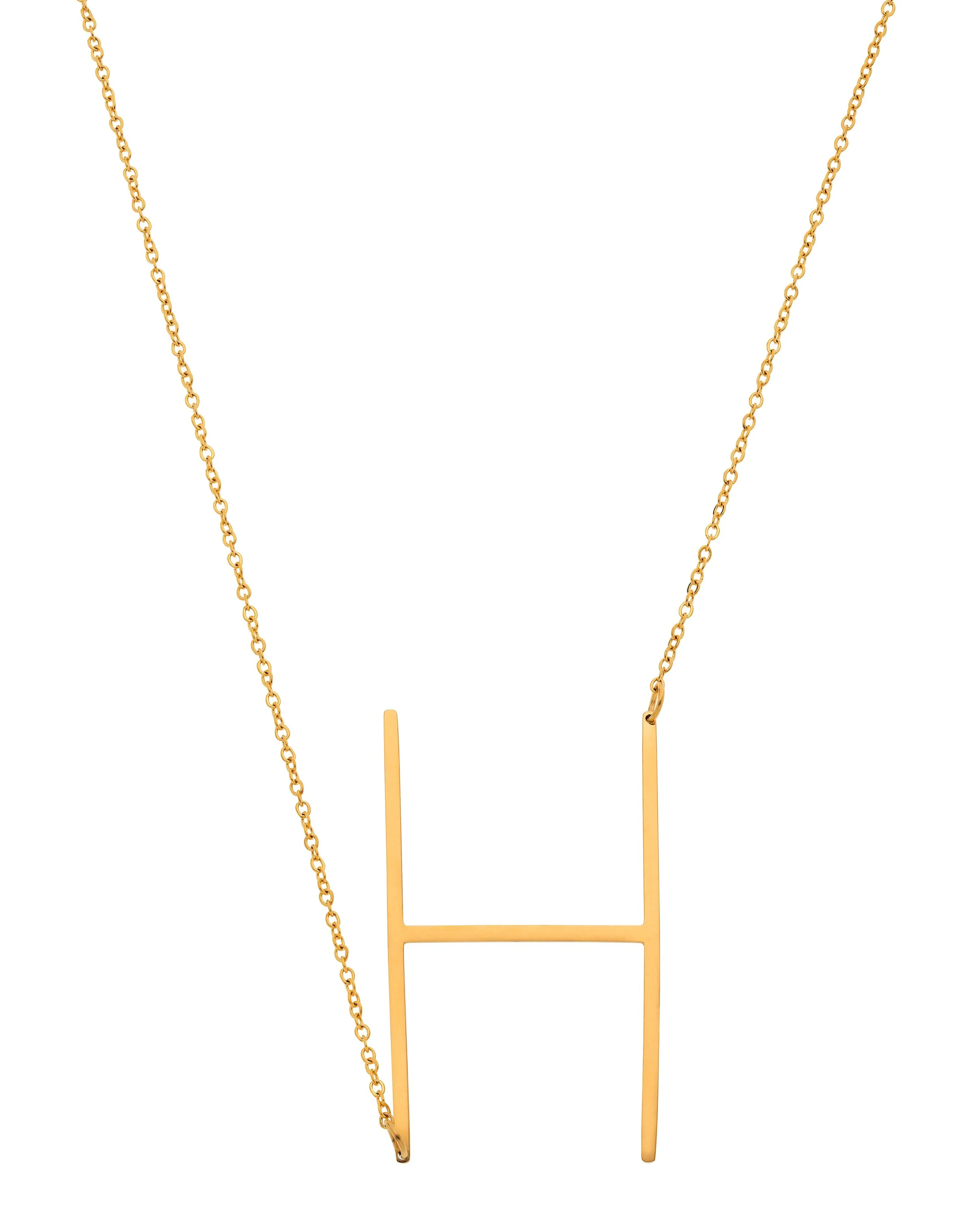 Leo &amp; Mila Large Initial Letter "H" Necklace