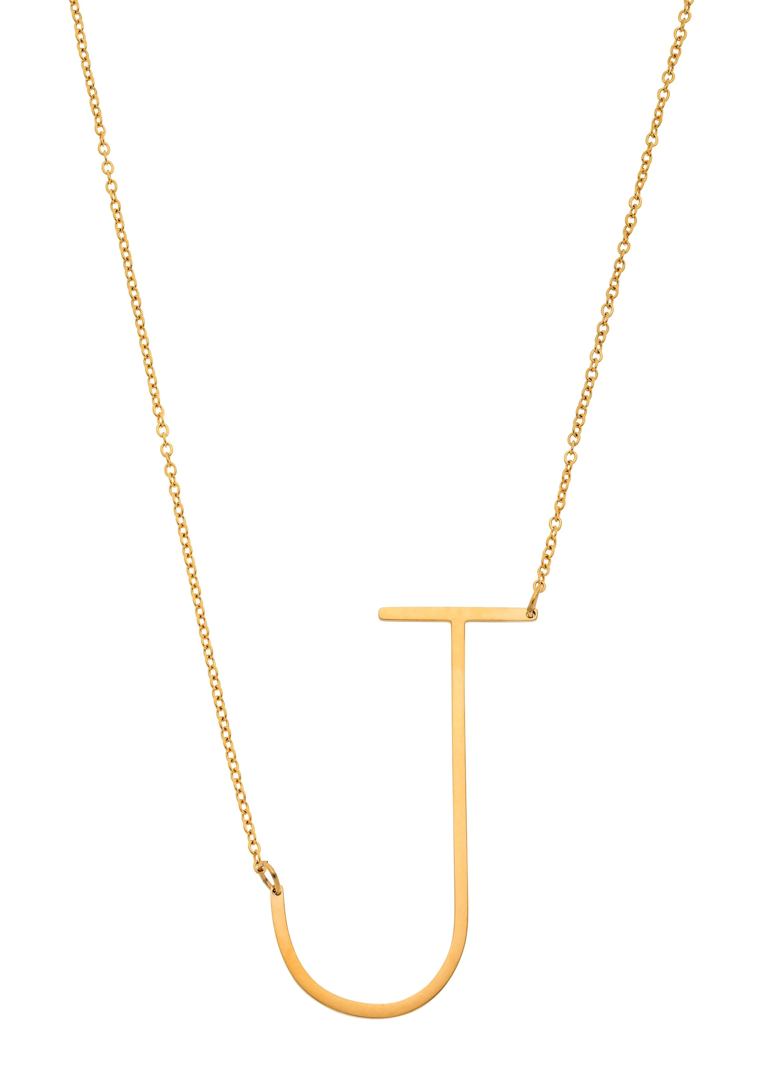 Leo &amp; Mila Large Initial Letter "J" Necklace