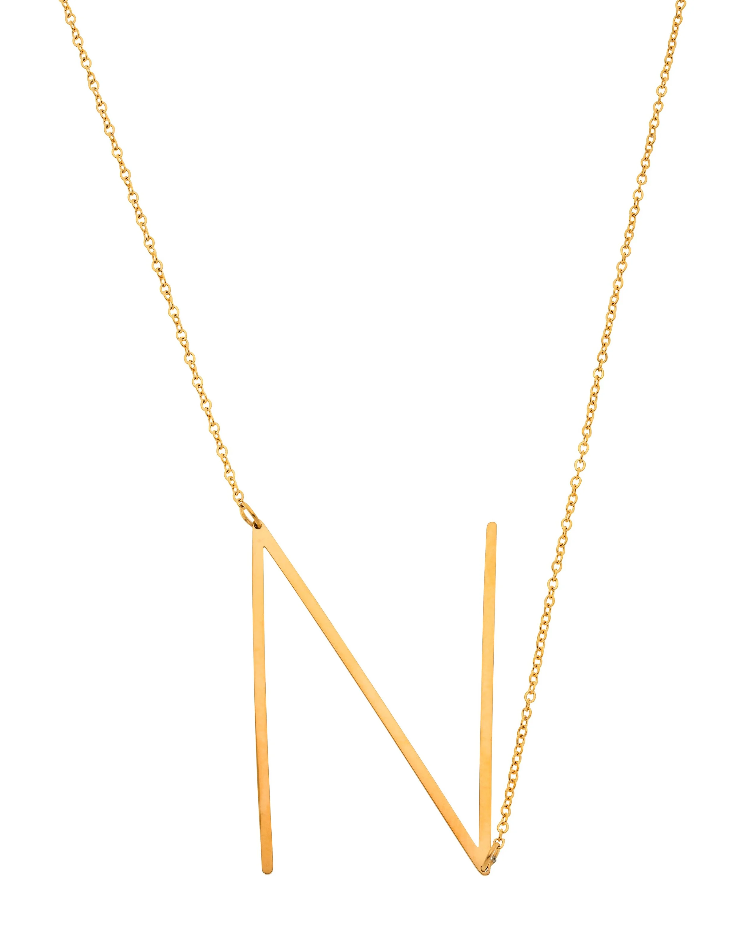 Leo &amp; Mila Large Initial Letter "N" Necklace