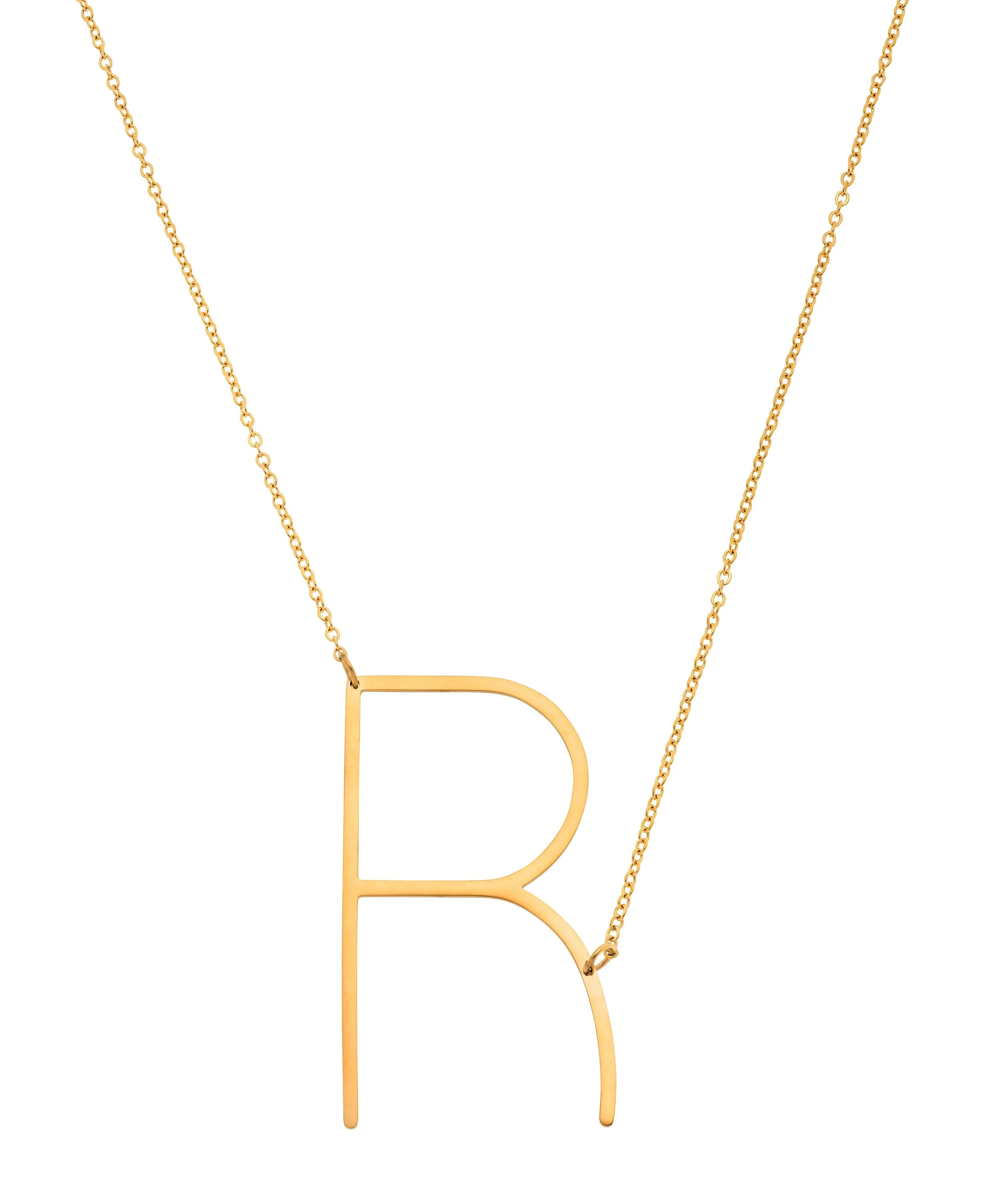 Leo &amp; Mila Large Initial Letter "R" Necklace