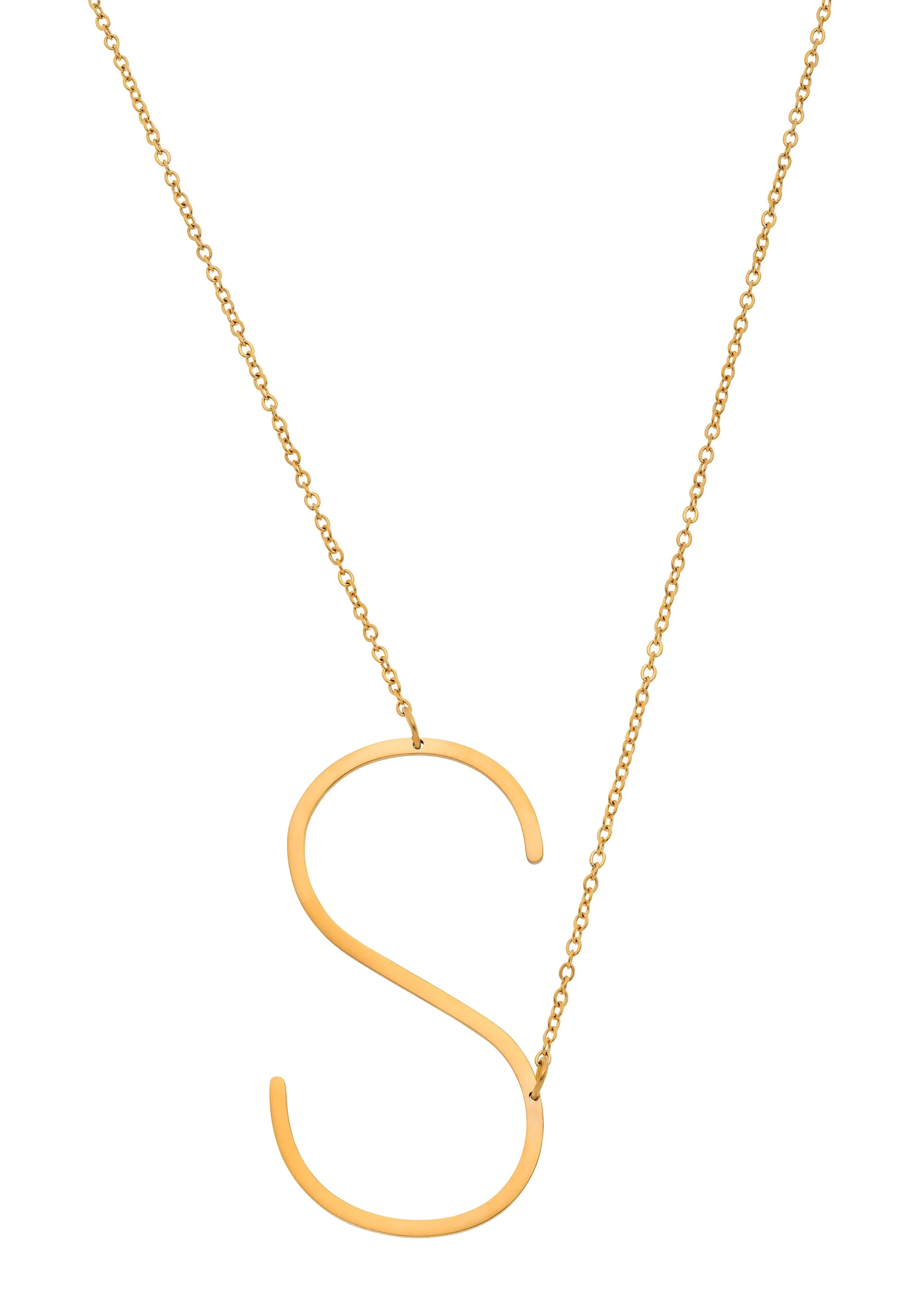 Leo &amp; Mila Large Initial Letter "S" Necklace