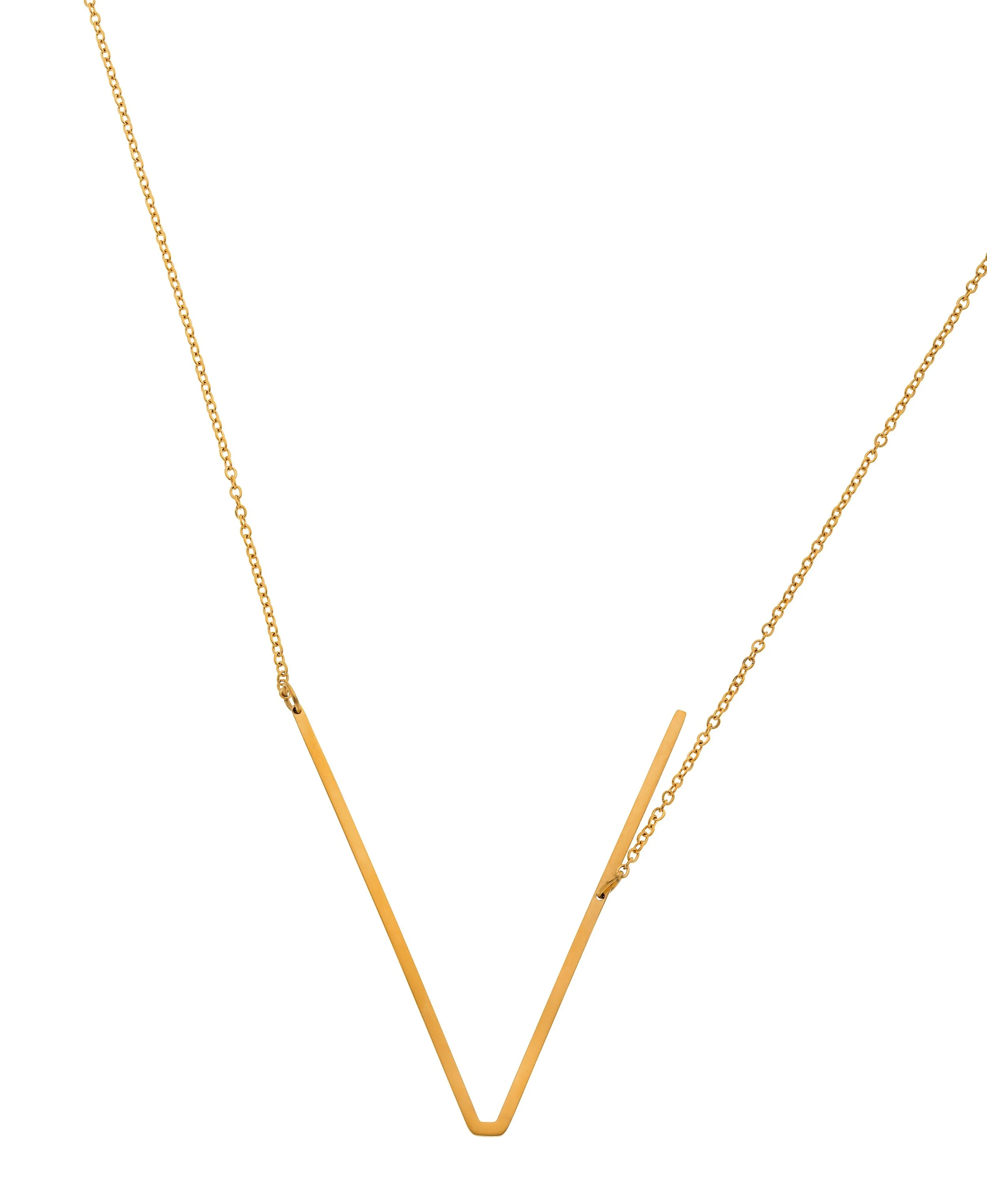 Leo &amp; Mila Large Initial Letter "V" Necklace