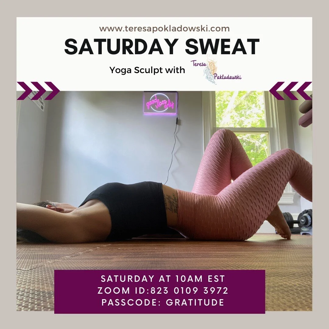 The temperatures are warming up outside, so I thought I would get back into warming it up on our mats.⠀⠀⠀⠀⠀⠀⠀⠀⠀
⠀⠀⠀⠀⠀⠀⠀⠀⠀
Join me tomorrow, Saturday, March 13th for a 60 minutes yoga sculpt. Details are on the image and my website www.teresapokladows