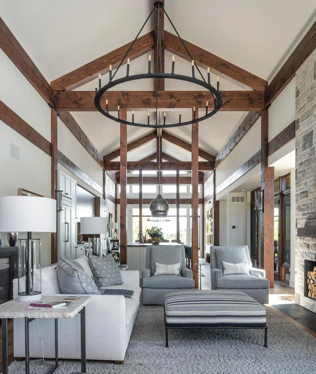 Soaring ceilings, beautiful beams and luminous lighting at Lora Bay.⁠
⁠
Builder: @blakefarrowproject⁠
Designer: @farrowarcarodesign⁠