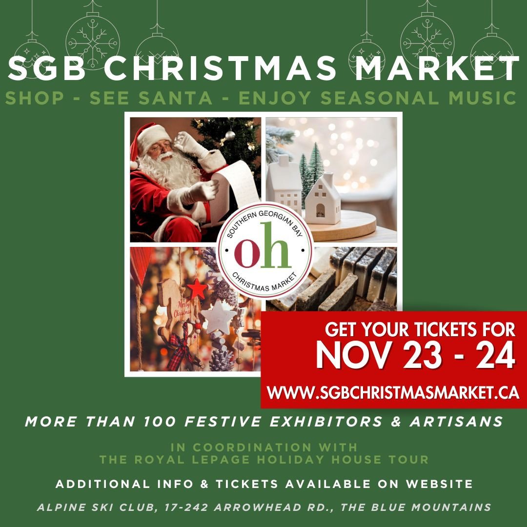 Christmas Market tickets available now at: sgbchristmasmarket.ca⁠
⁠
- Featuring more than 100 festive exhibitors &amp; artisans at the picturesque Alpine Ski Club⁠
- Shop for the holidays⁠
- Enjoy seasonal music by Rhythmix (quartet of carollers from