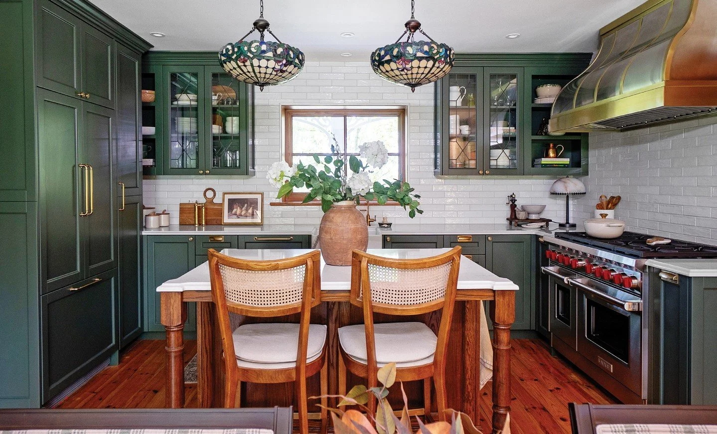 The homeowners fell in love with this century Victorian farmhouse on a winding road in Selwyn the moment they saw it. The wife grew up on a farm, and the couple had been looking for a second home that evoked nostalgia and fond memories of her childho