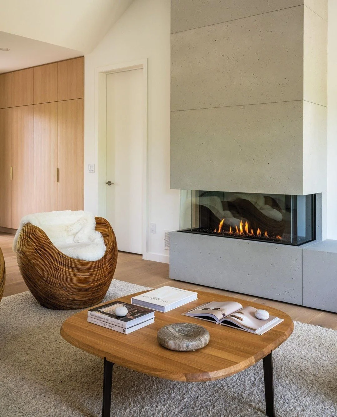 In the latest issue, we feature a beautiful Scandinavian-inspired bungalow that is defined by minimalist design, warm accents and a layout that makes the most of every square foot. The three-sided gas fireplace and the bench are clad in lightweight c