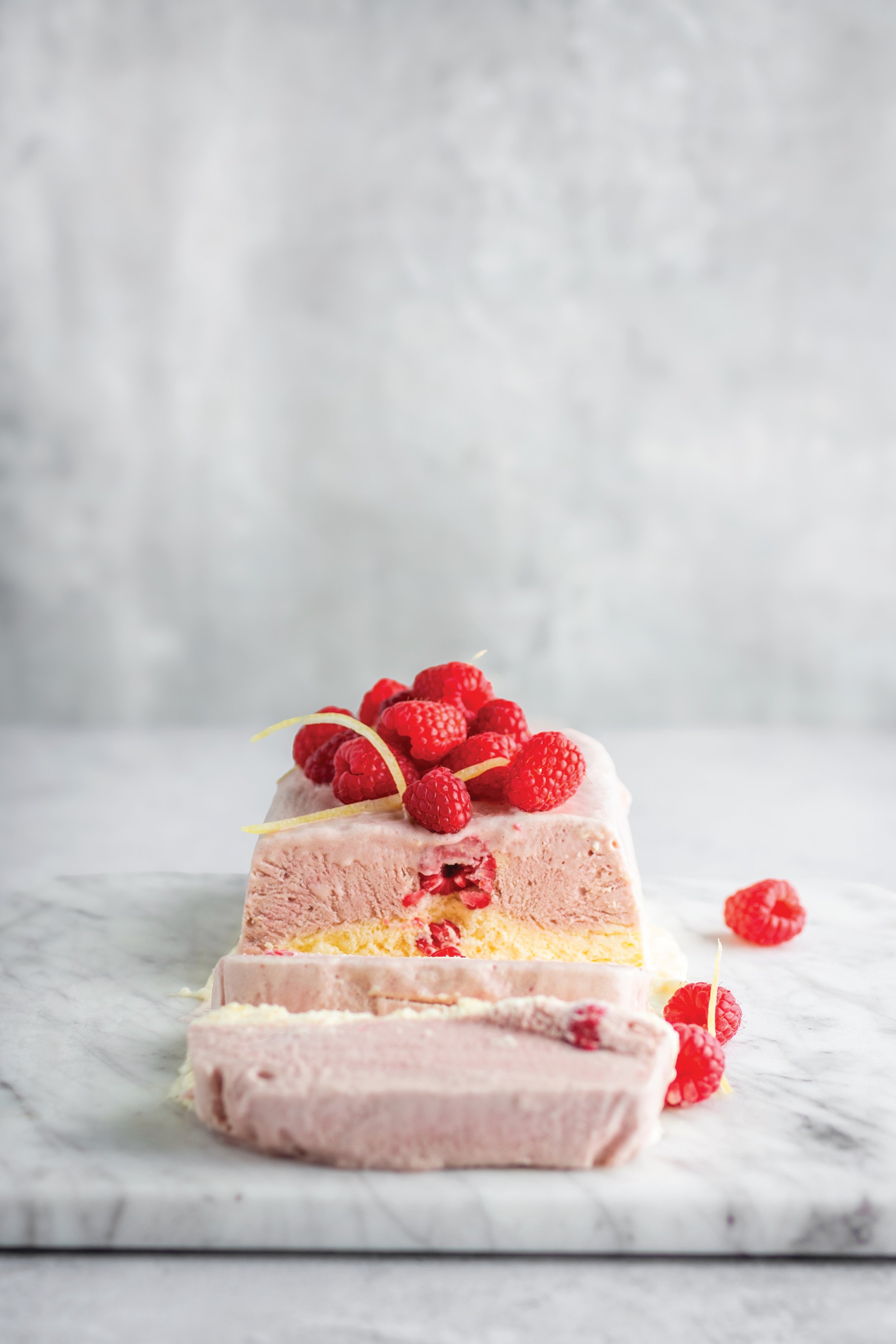 Raspberry and Lemon Semifreddo