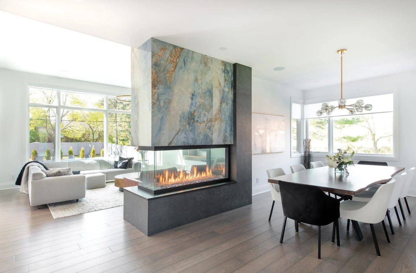 Whether renovating or building a new home, there are many decisions to be made. When these homeowners were building their dream home in Alta Vista, they immediately selected the stone for the three-sided fireplace surround, loving the perfect colour 