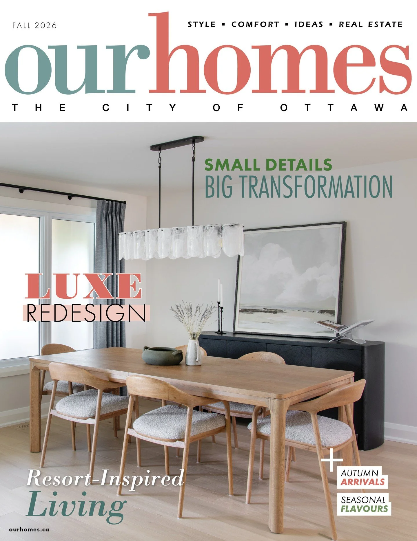 🍂The Fall issue for The City of Ottawa region has arrived locally!🍂A gorgeous issue filled with new d&eacute;cor inspiration , beautiful transformations, a tour of a luxurious model condo, seasonal recipes and local business sources. ⁠⁠Pick up your