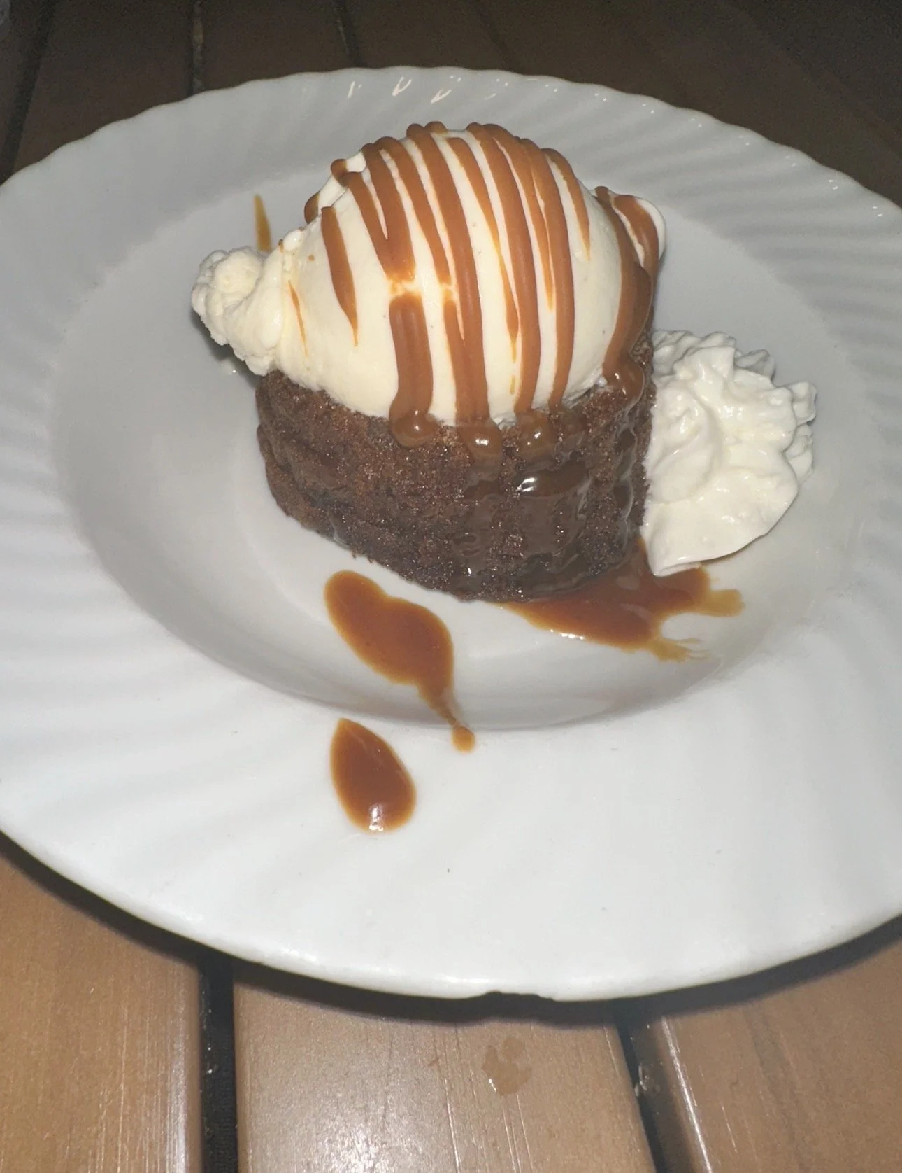sticky toffee pudding cake and ice cream at Peppers Bar & Grill Grand Cayman