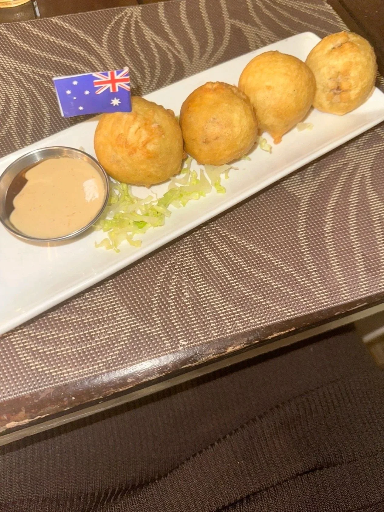conch and crocodile fritters from Tukka West Bay Grand Cayman