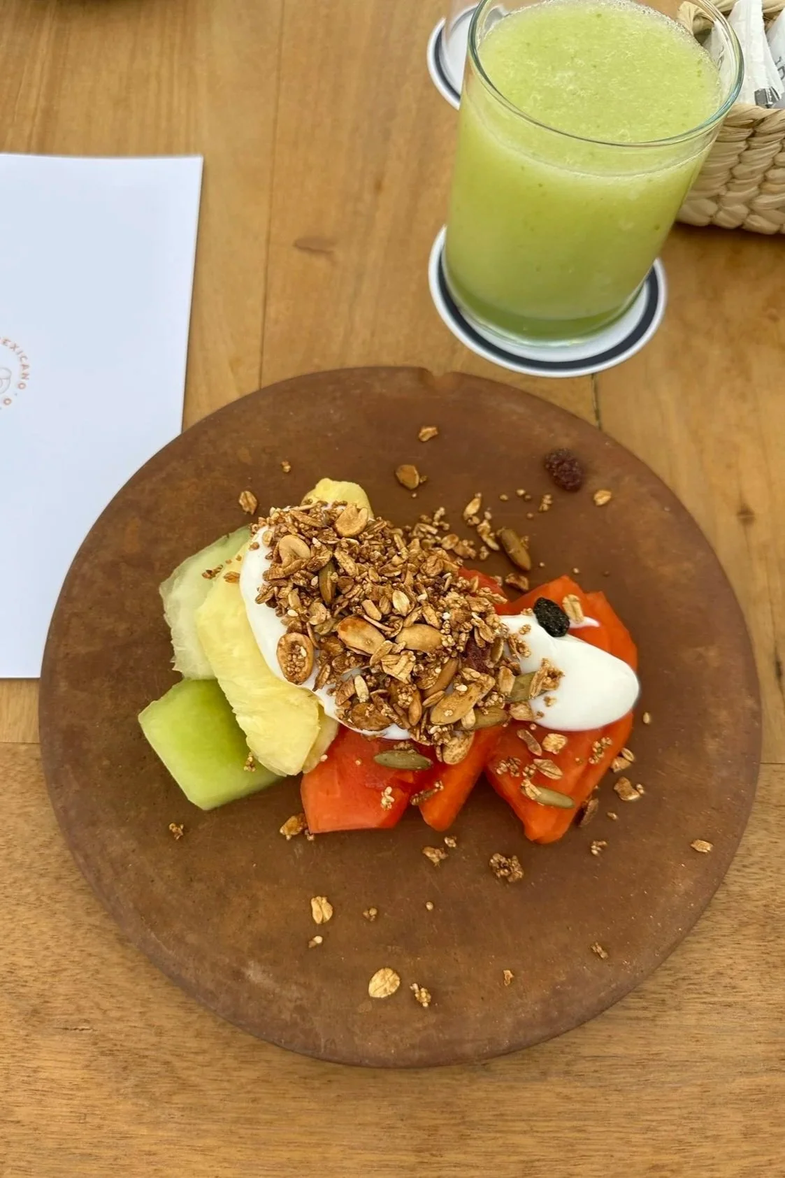 fruit bowl at breakfast Circulo Mexicano hotel, Mexico City