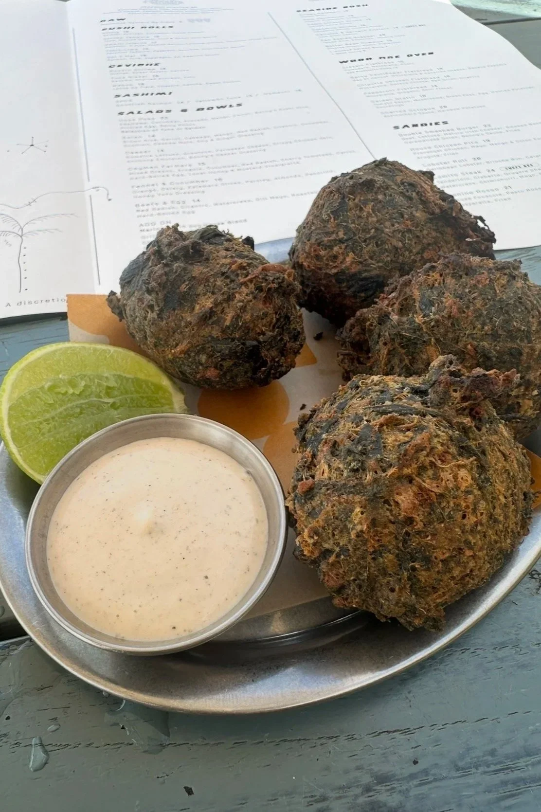 fried spinach and callaloo fritters