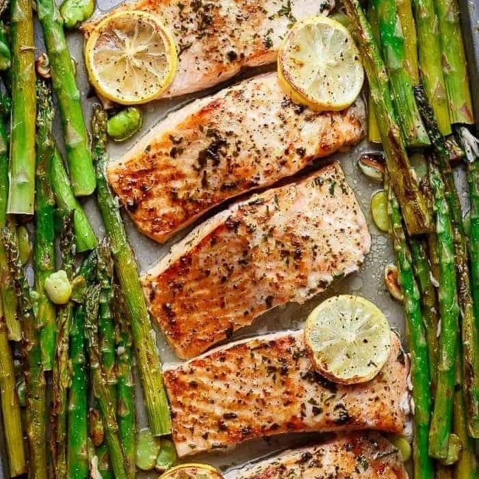 Sheet Pan Salmon + Asparagus