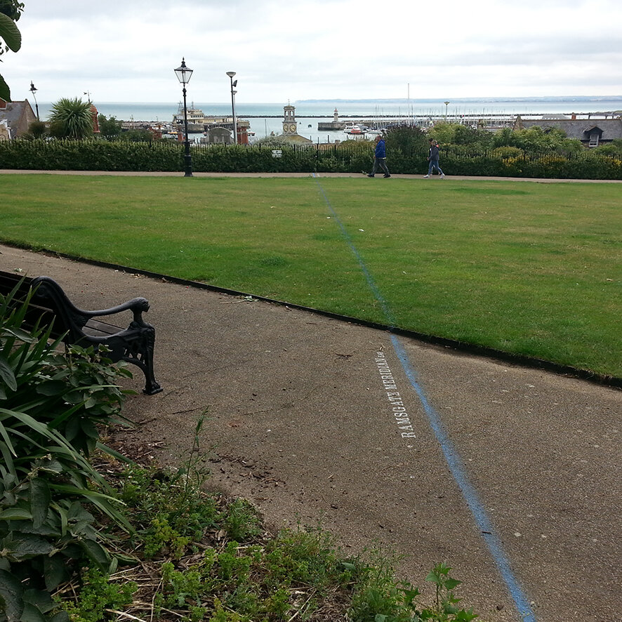 The line crosses Albion gardens towards the harbour mouth