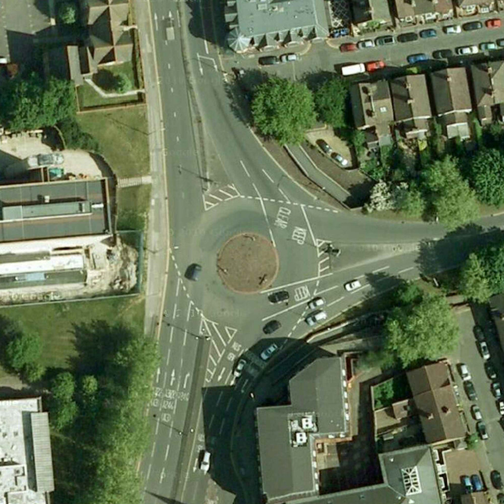 Map view of the roundabout outside the local courts and police station
