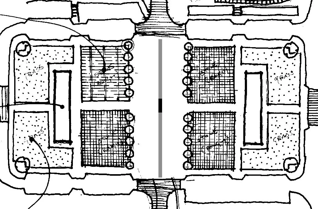 Plan of sculpture location in Aylesham village green.