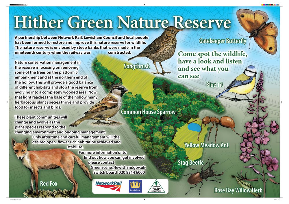 Sign design for Hither Green Nature Reserve