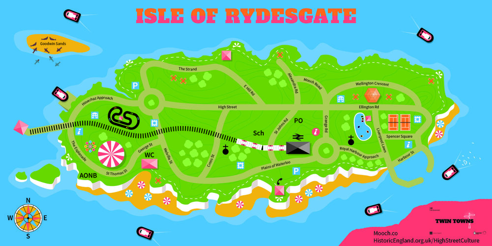 'Isle of Rydesgate' official map designed by Patrick George