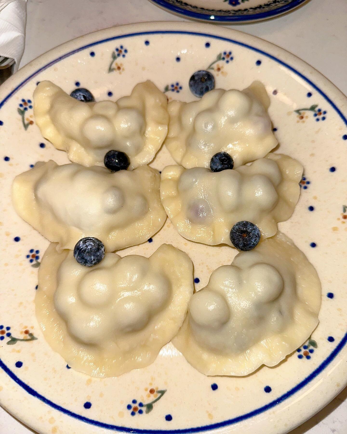 Who needs blueberry pie when you can have blueberry pierogi!!! JK we love blueberry pie but we think you&rsquo;ll love our blueberry pierogi just as much. Happy Pi Day!🫐🥟🥧😋 #welcomespring #springvibes #piday