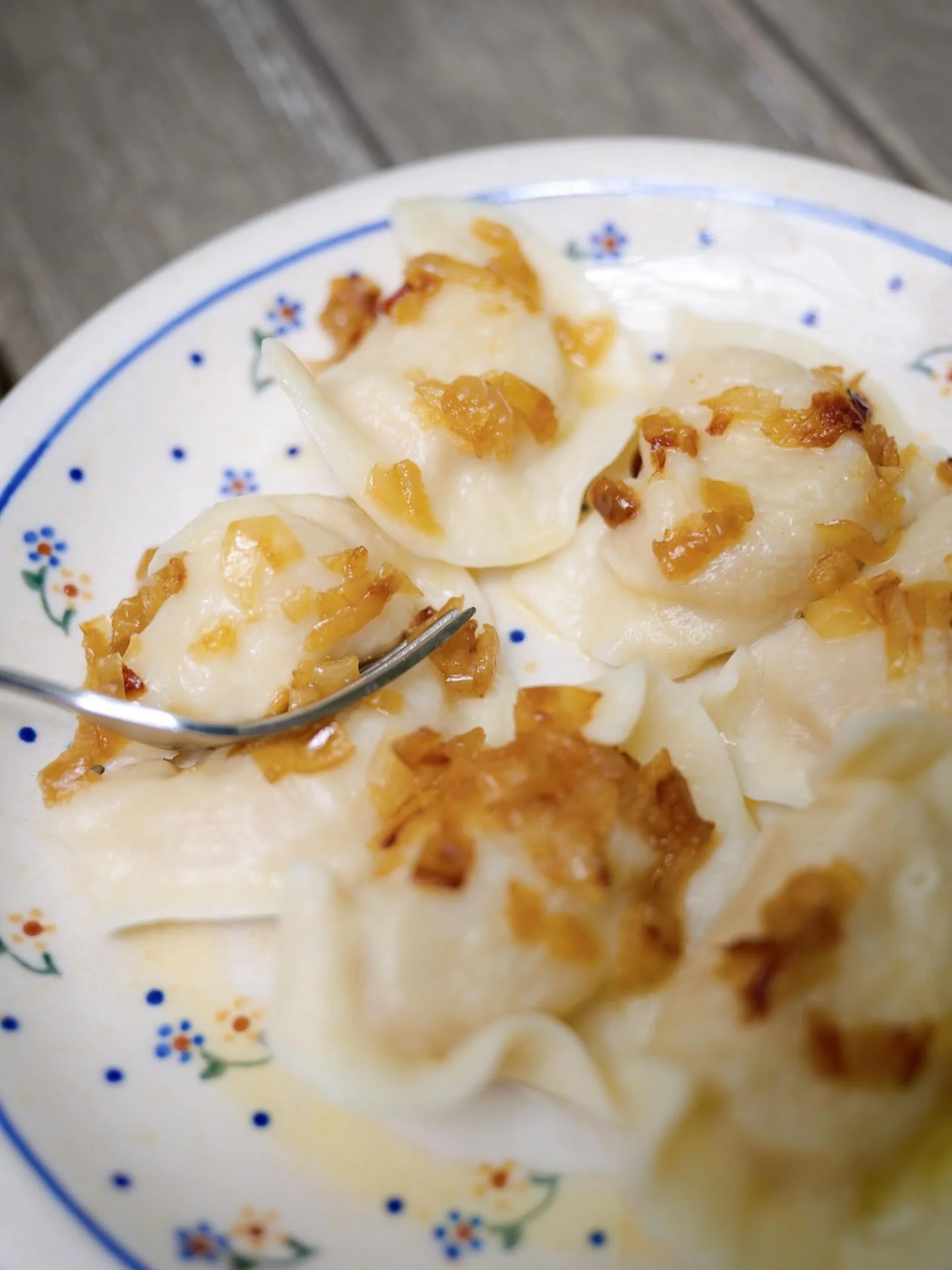 It only takes one bite to fall in love 😍 Our traditional handmade potato &amp; cheese pierogi hit the spot any day, any time 😋😋😋 #pierogi