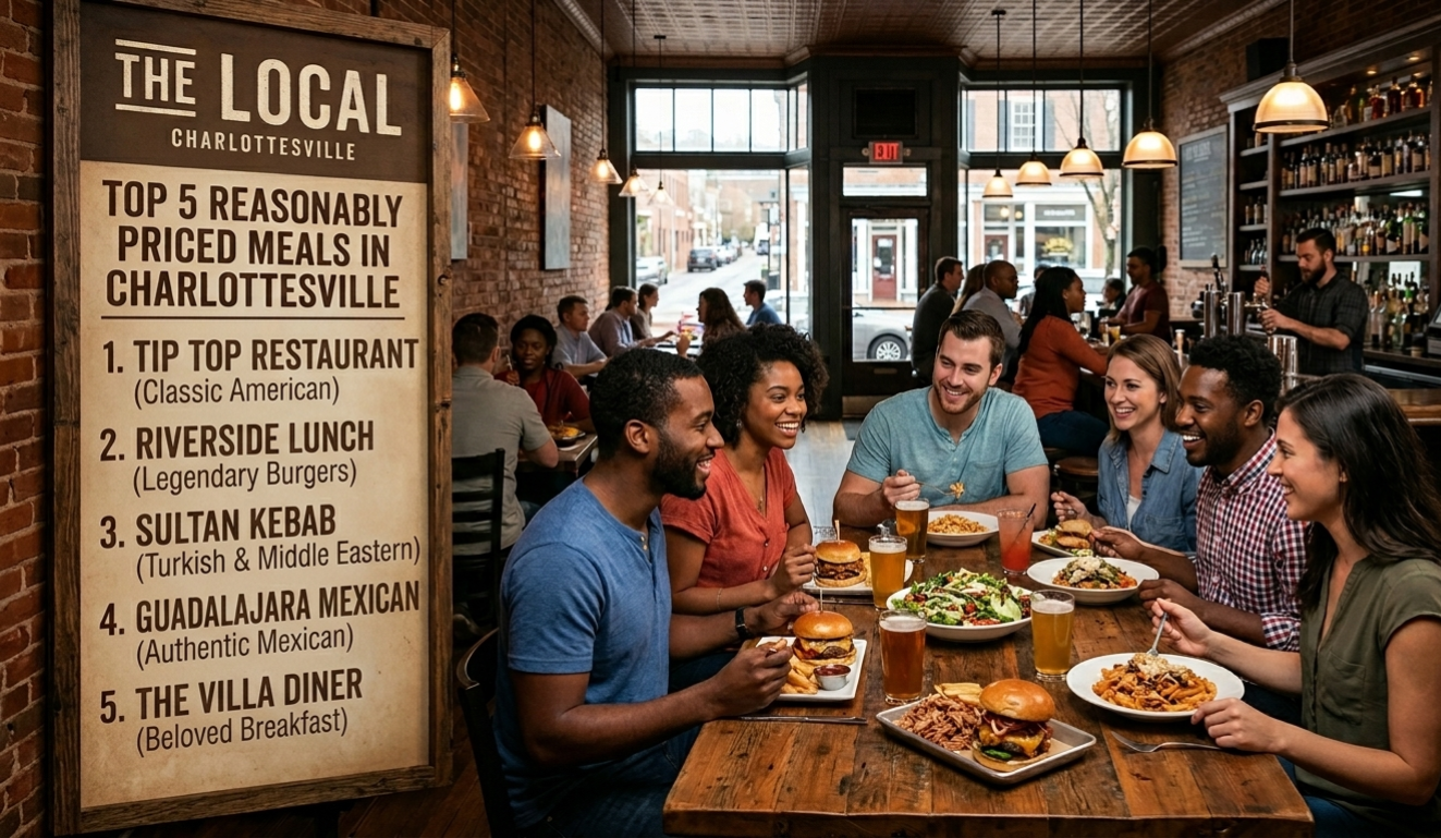 Top 5 Restaurants for a Reasonably Priced Meal in Charlottesville