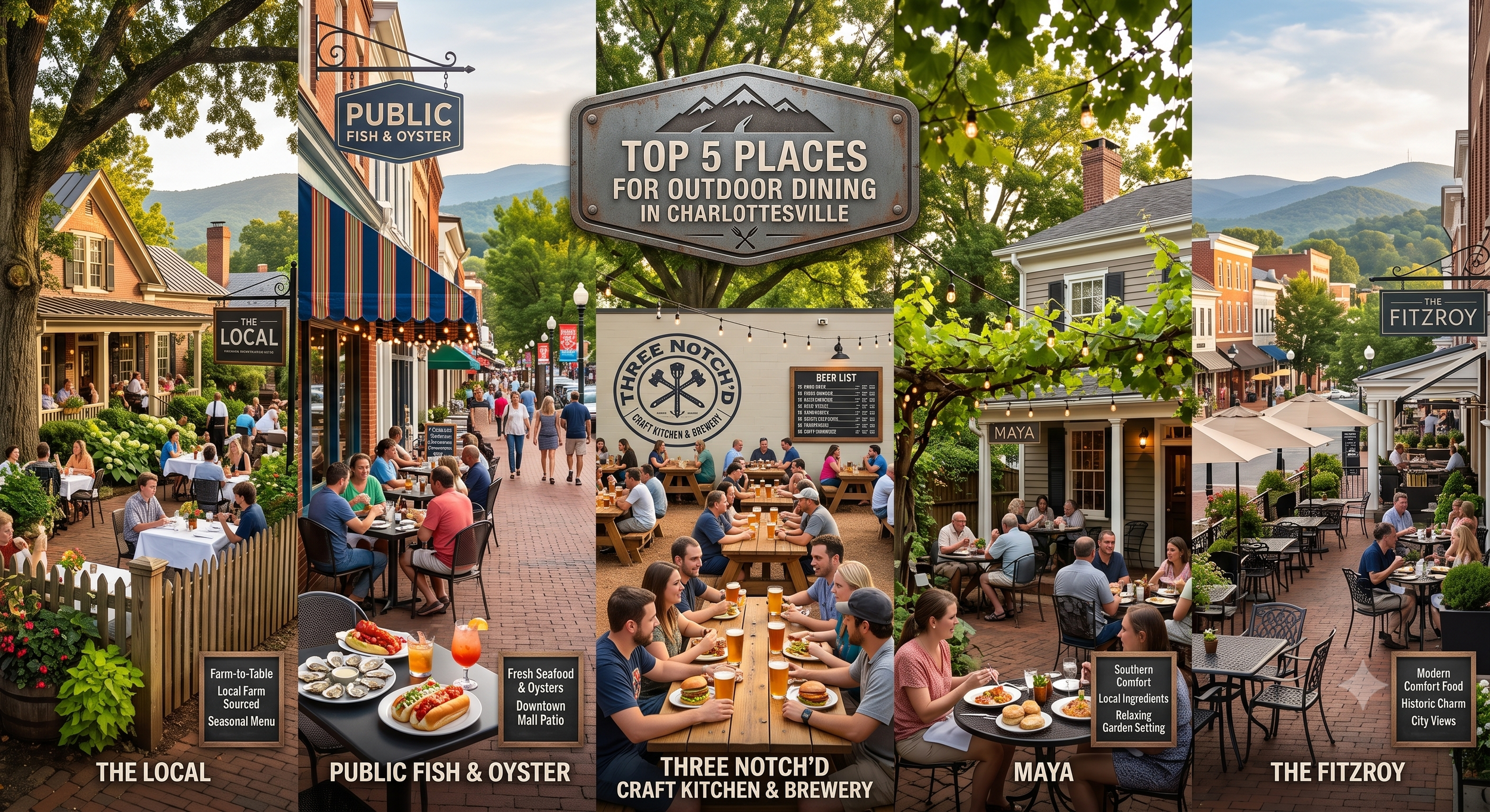 Top 5 Places for Outdoor Dining in Charlottesville