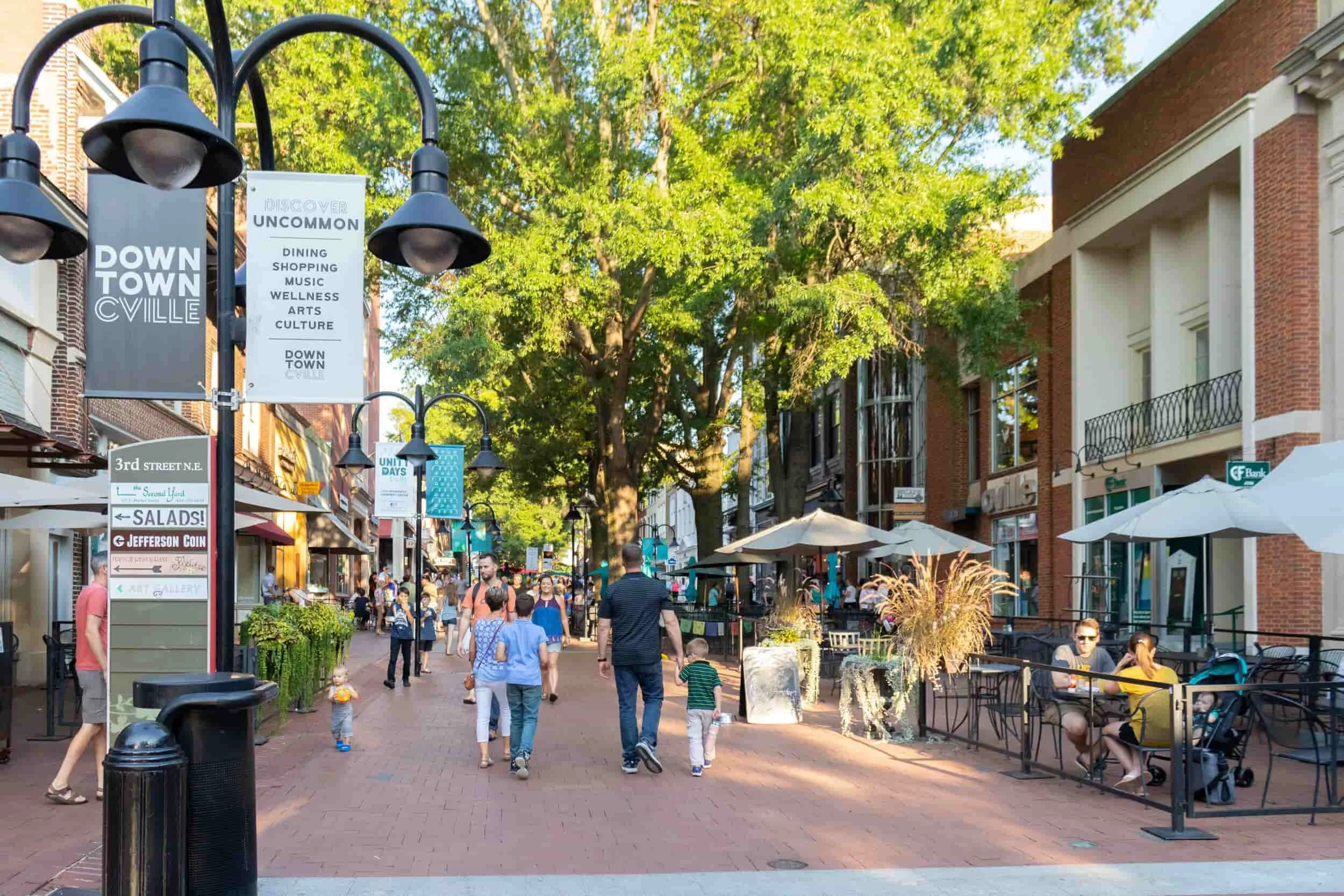 The Downtown Mall, North Downtown Charlottesville Virginia