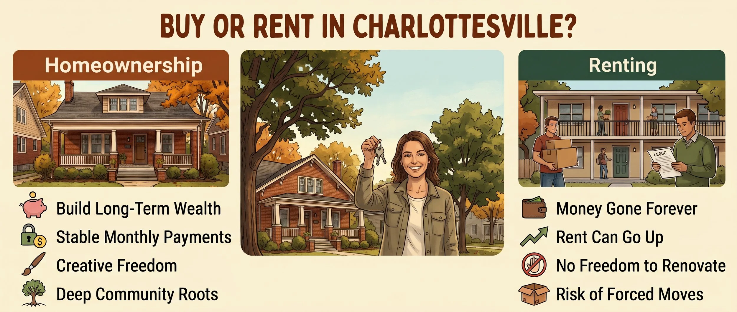 buying vs renting Charlottesville