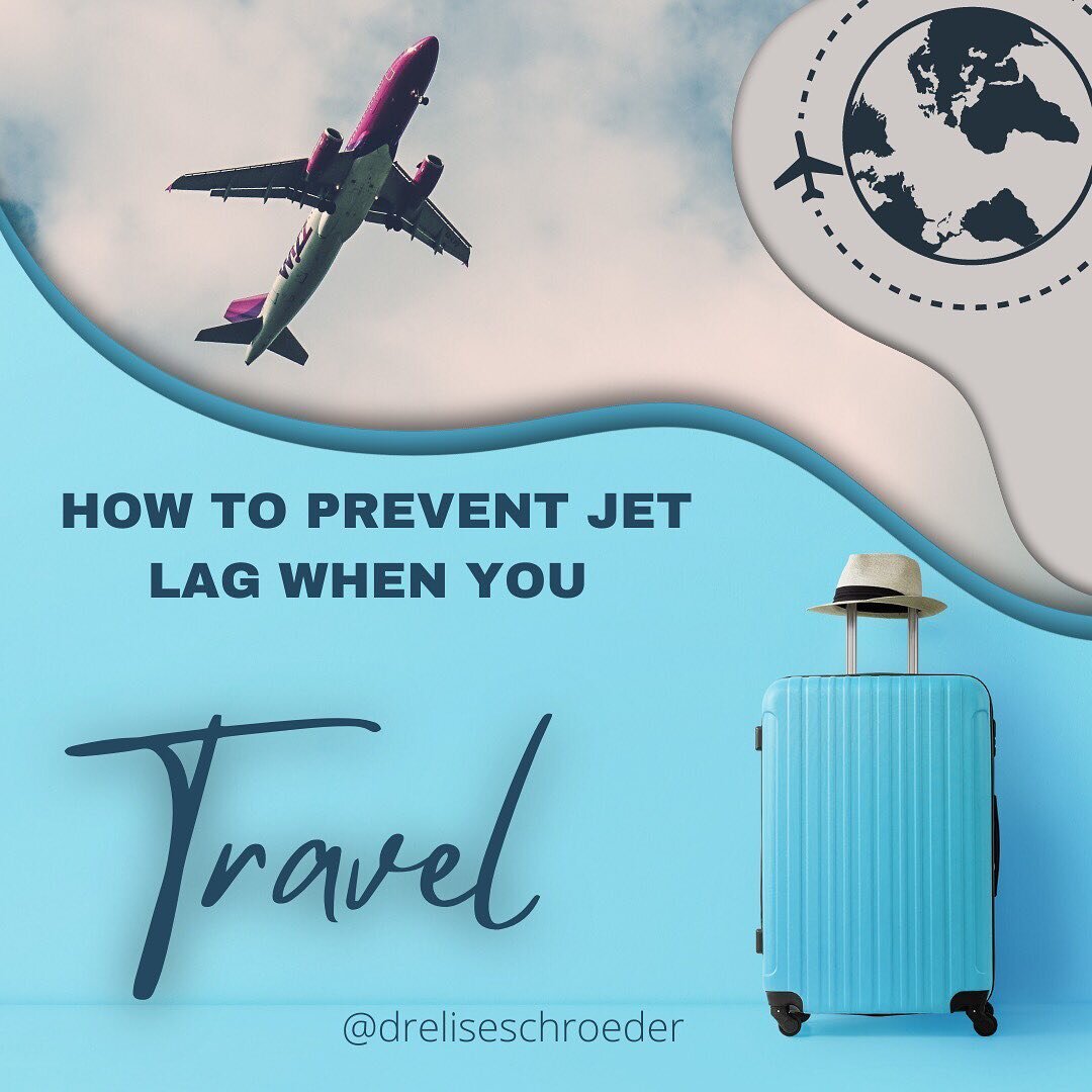Jet lag prevention

	⁃		Start hydrating the day before travel. Drink half your body weight in ounces of water and also have electrolytes 2 times that day.
	⁃		Fast.  The day of travel, eat minimally while traveling.  Eat your first meal and the time 