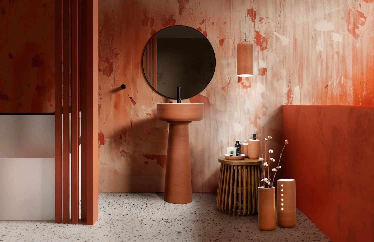 Cipì Lavabo Index Pedestal Red