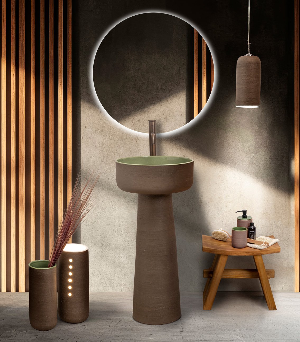 Cipì Lavabo Index Pedestal Terra