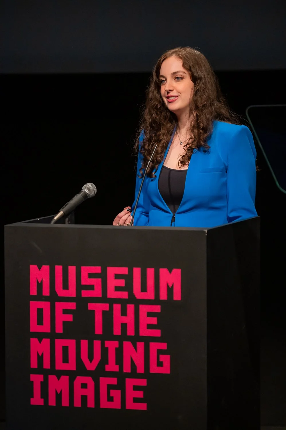  Devon Leaver accepted her award for  Best Experimental Film  at the Museum of the Moving Image in April 2023. 