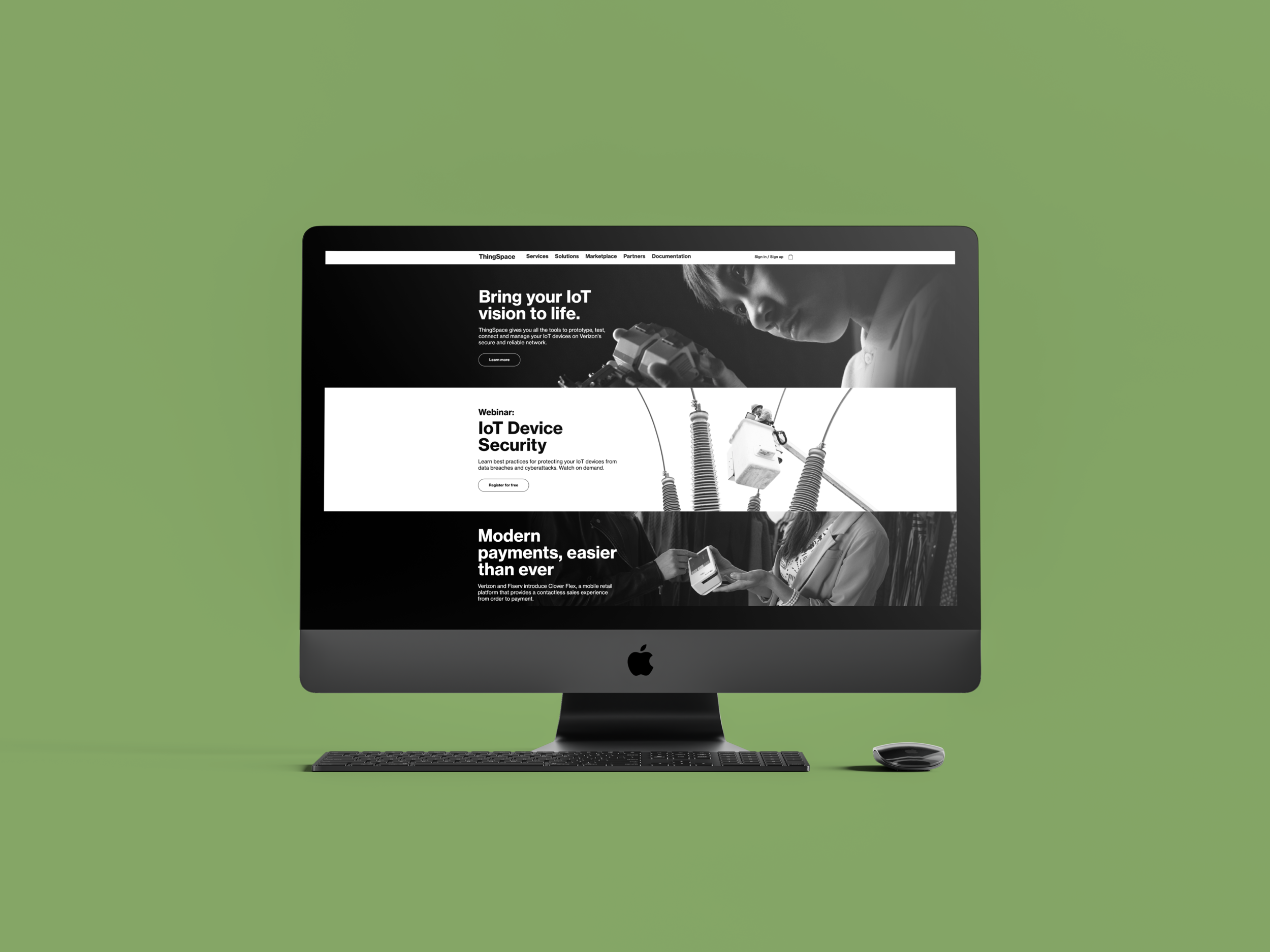 ThingSpace landing page (not designed by me)