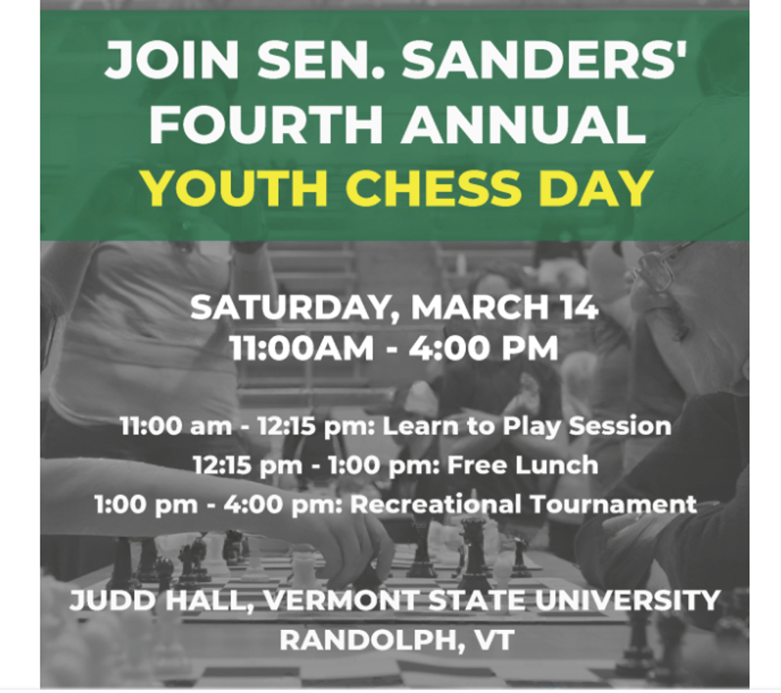 Senator Sanders 4th Annual Youth Chess Day