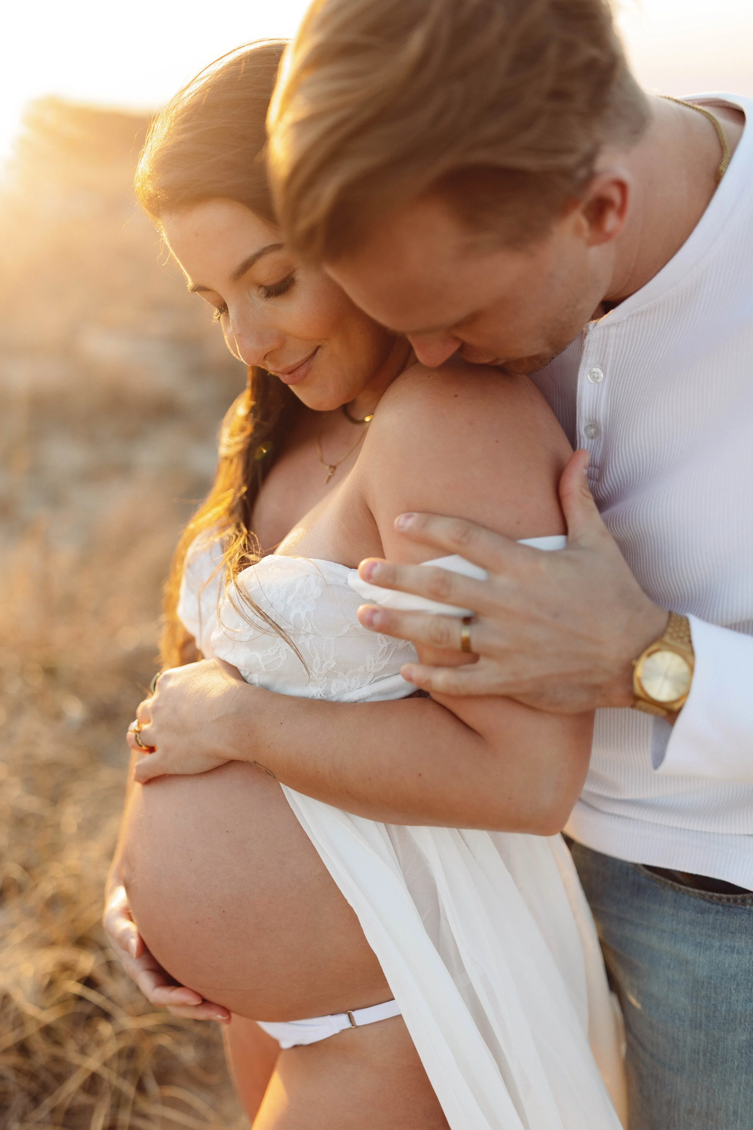 Virginia Beach VA Maternity Photos | Romantic Beach Sunset Maternity Session