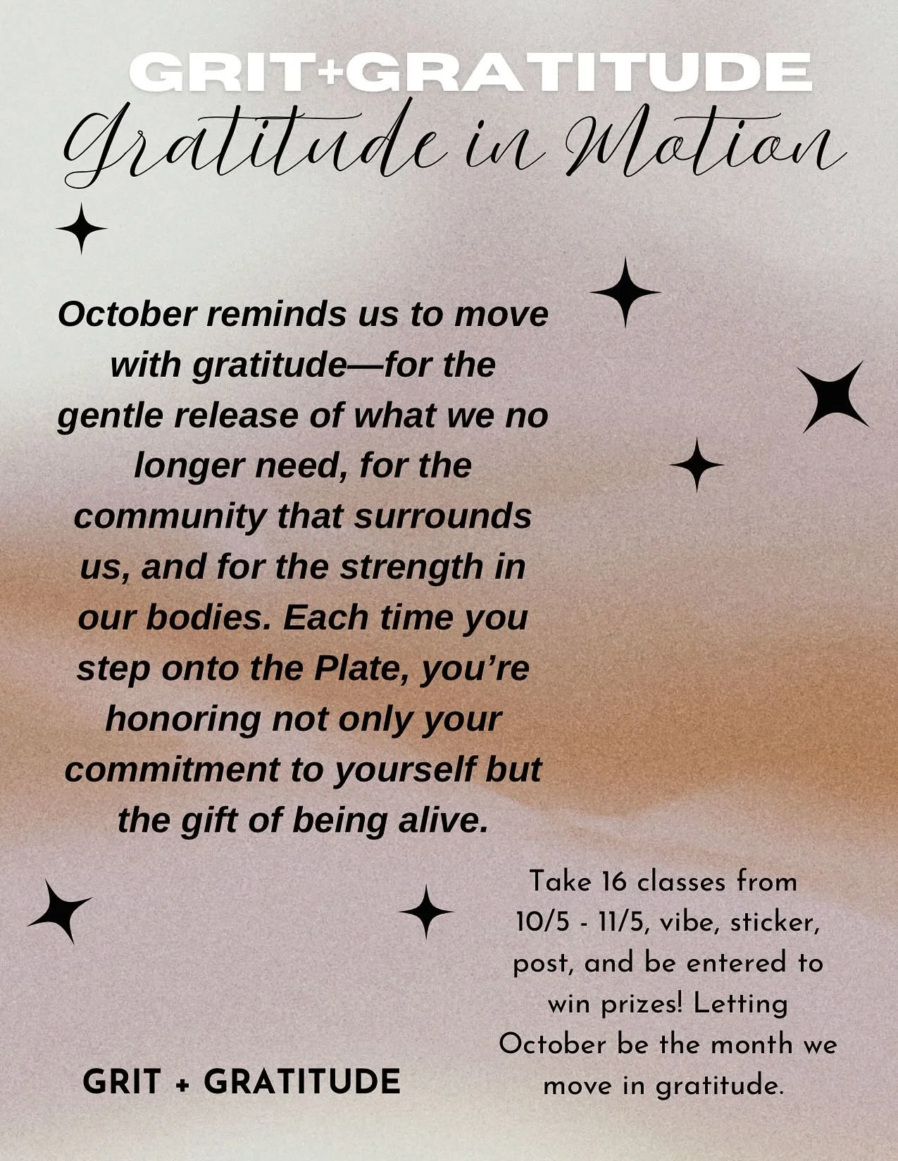 So pumped for our next challenge&mdash;it seriously couldn&rsquo;t be better timing! 🎉 

Starting Wednesday, snag a Challenge Card at the front desk (challenge starts 10/5). 

Grab your card, vibe, slap on a sticker, post it up, and let&rsquo;s show
