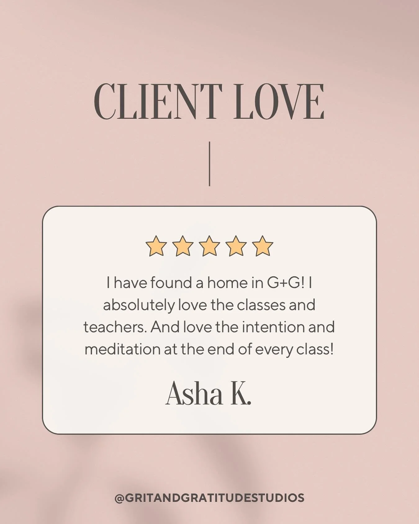 We love our clients and appreciate your kind words! ⭐️⭐️⭐️⭐️⭐️

Asha, you are light! Thank you for adding so much value to G+G! 

#gritandgratitudescv #gritandgratitudestudios #SantaClarita #SantaClaritaMoms #SantaClaritaFitness #SantaClaritaGyms 
#S
