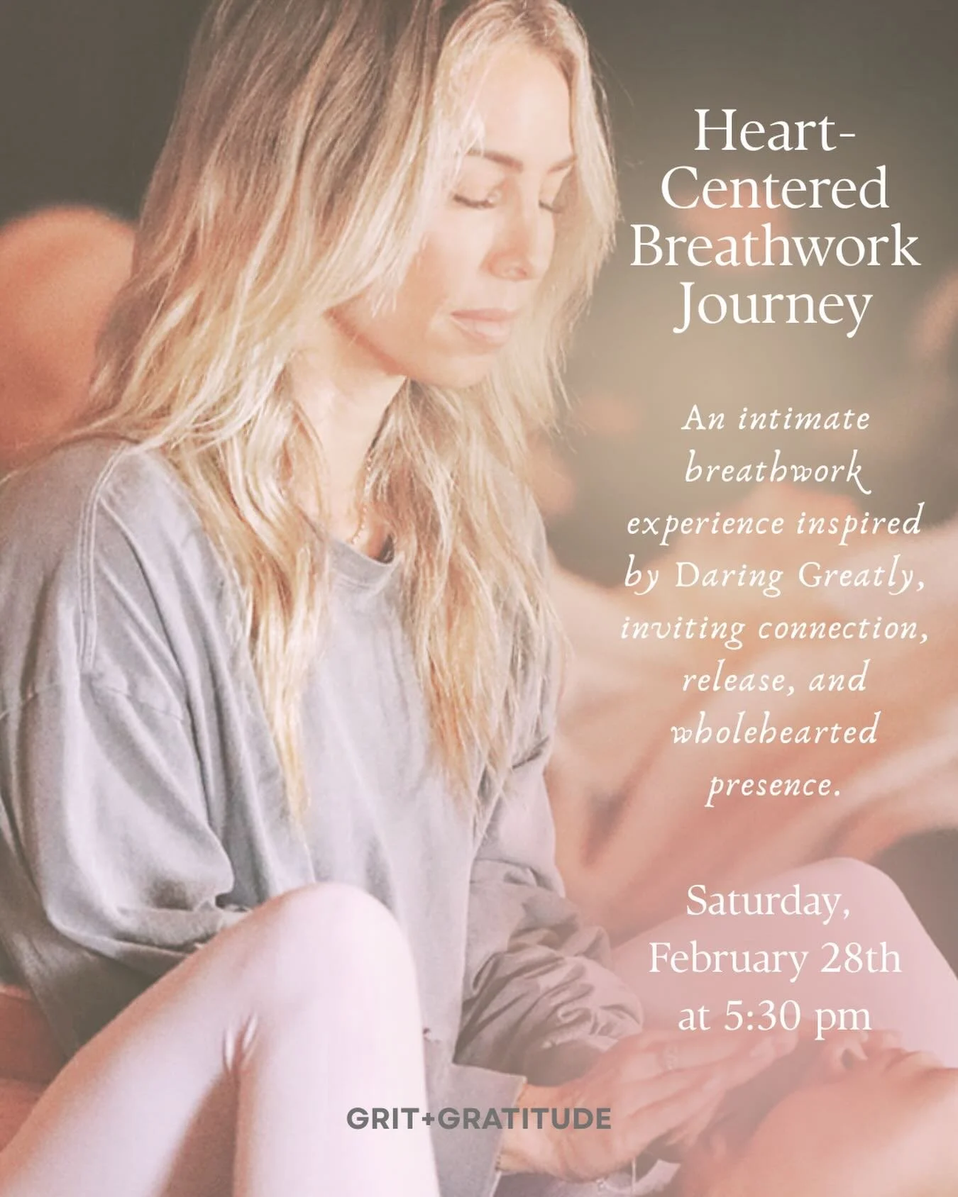 Heart-Centered Breathwork Journey 🤍

This month, our community is moving beyond strength and into presence.

Inspired by our Book of the Month, Daring Greatly, this intimate breathwork experience invites us to soften, open, and practice the courage 