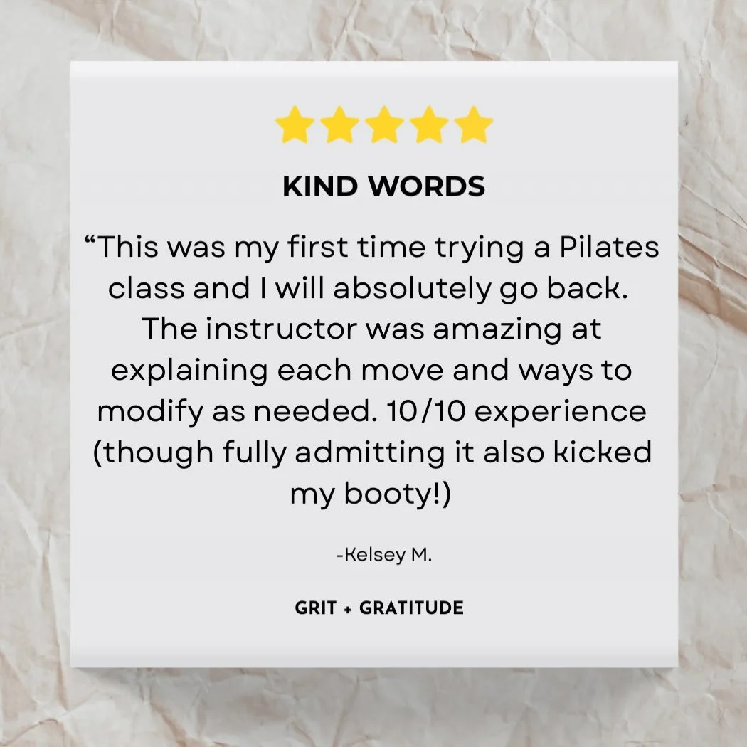 This is exactly why we do what we do. 

Strong, supported, and maybe a little booty-kicked 😉 

Grateful for every woman who walks through our doors.

Thank you for this kind review! 

#gritandgratitudestudios #santaclarita #pilates #powerplate #comm