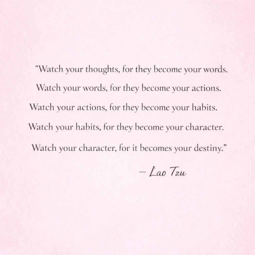 What you think.
What you say.
What you do.

It all becomes who you are.
Choose your seeds wisely. 🌱 

#MindfulLiving
#WhatYouSowYouReap
#InnerGrowth
#PlantGoodSeeds
#gritandgratitudestudios