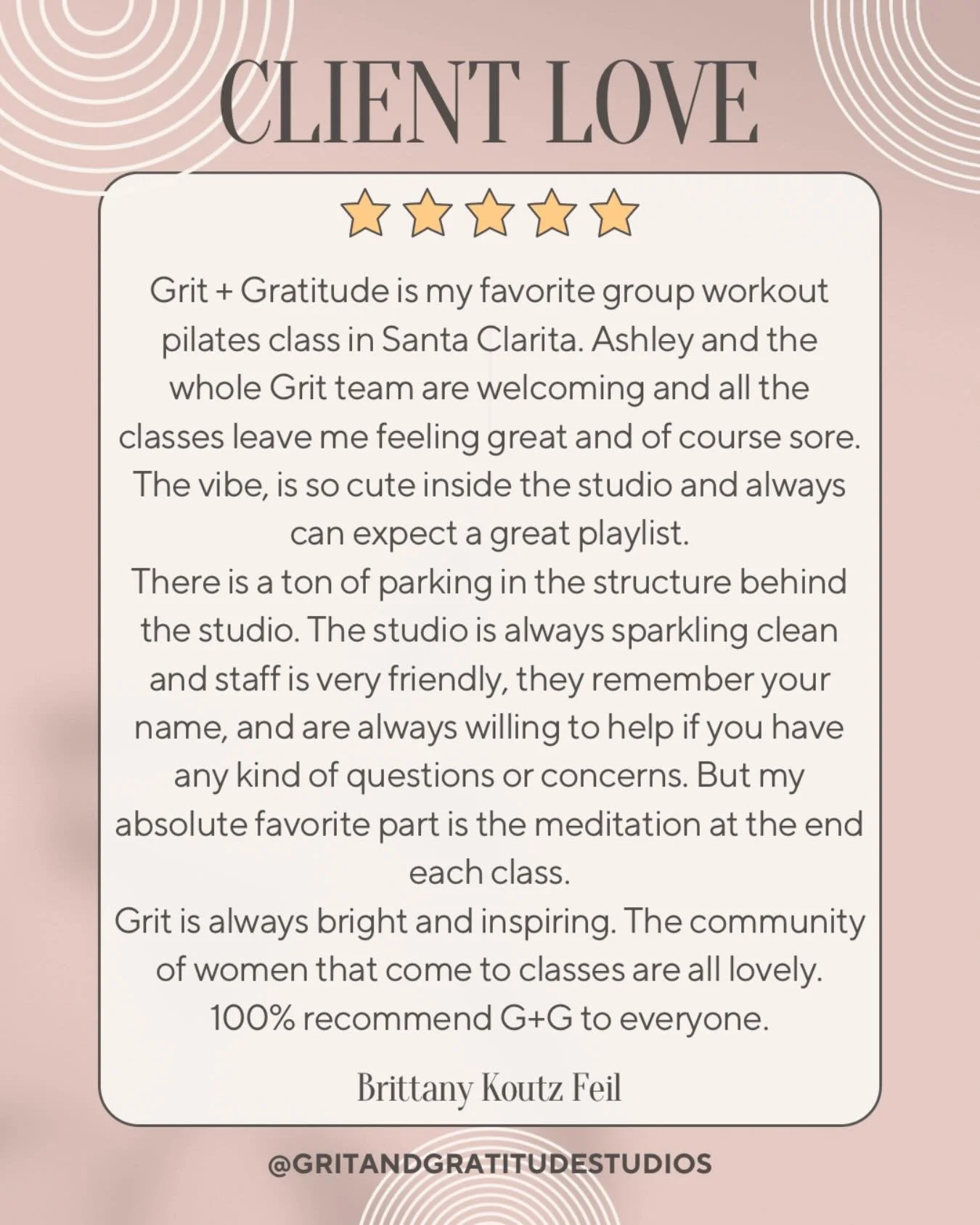 This means so much to us. 

Thank you for the 5 ⭐️ and for being part of the Grit + Gratitude family! 

#gritandgratitudescv #gritandgratitudestudios #review #clientlove #community