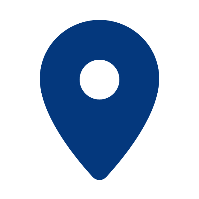Icon of a blue map location pin.