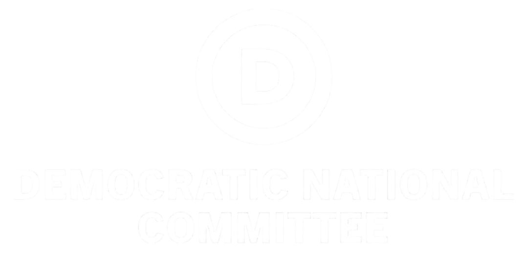 Logo of the Democratic National Committee with a large white 'D' inside a circle, and the words 'Democratic National Committee' below.