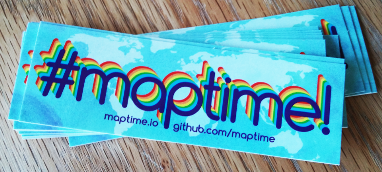Stickers made for Maptime, 2014