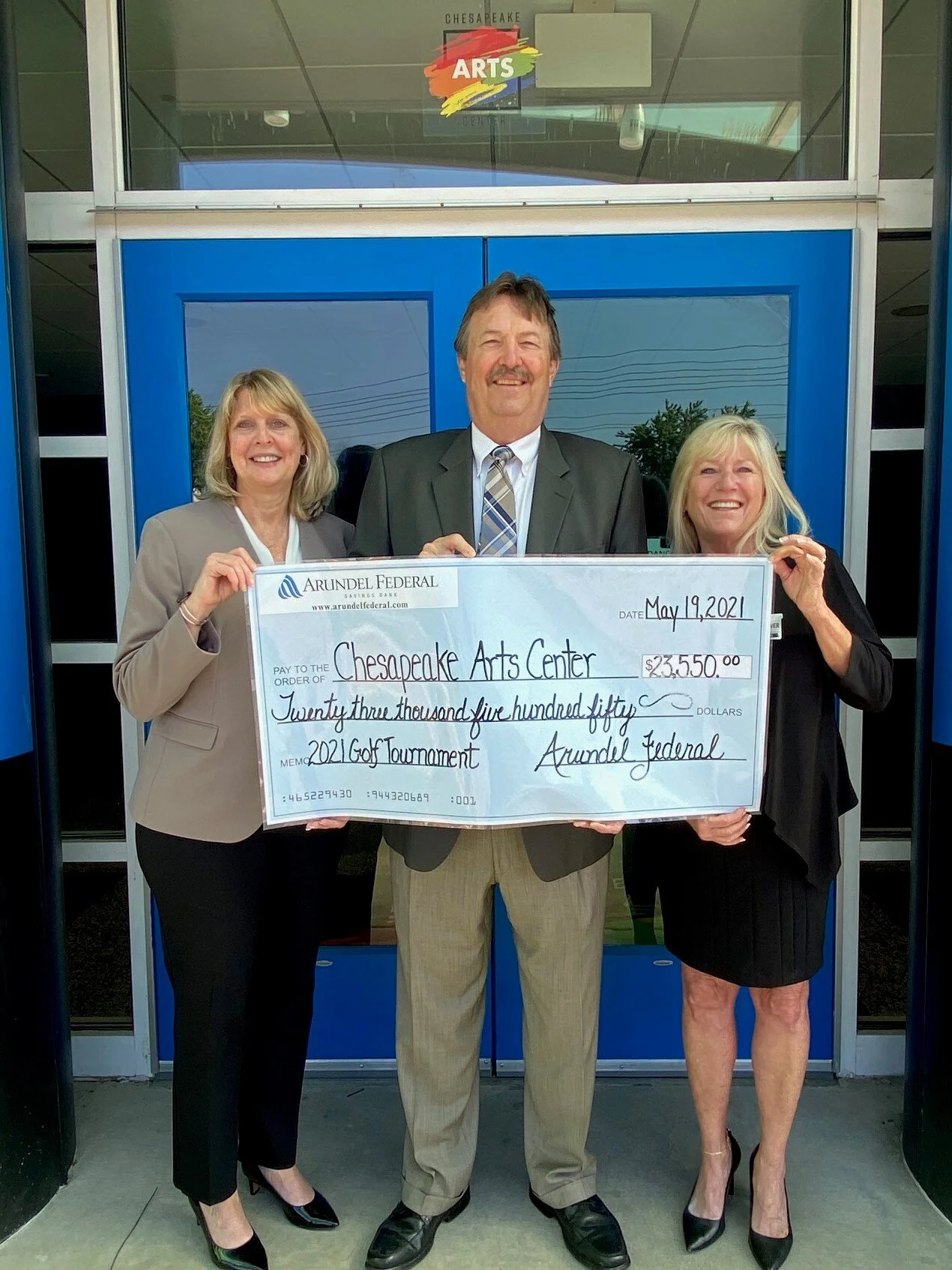 Arundel Federal’s Chesapeake Arts Center 2021 Charity Golf Tournament raises $23,550.00