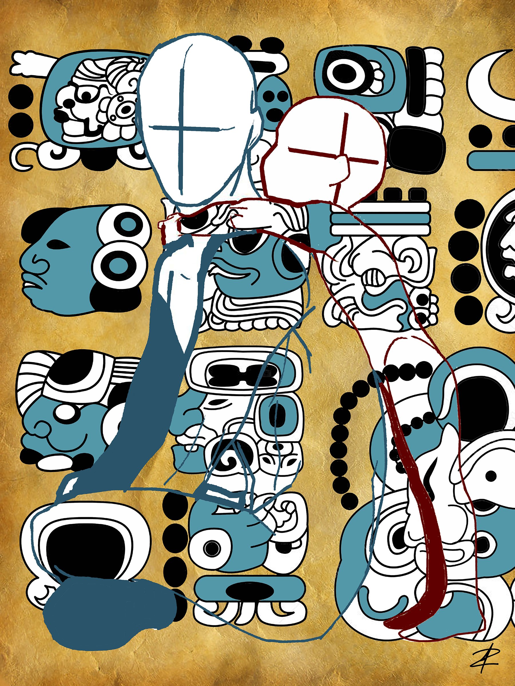 Mayan Hieroglyphs by Jesse Raudales 24x30.jpg