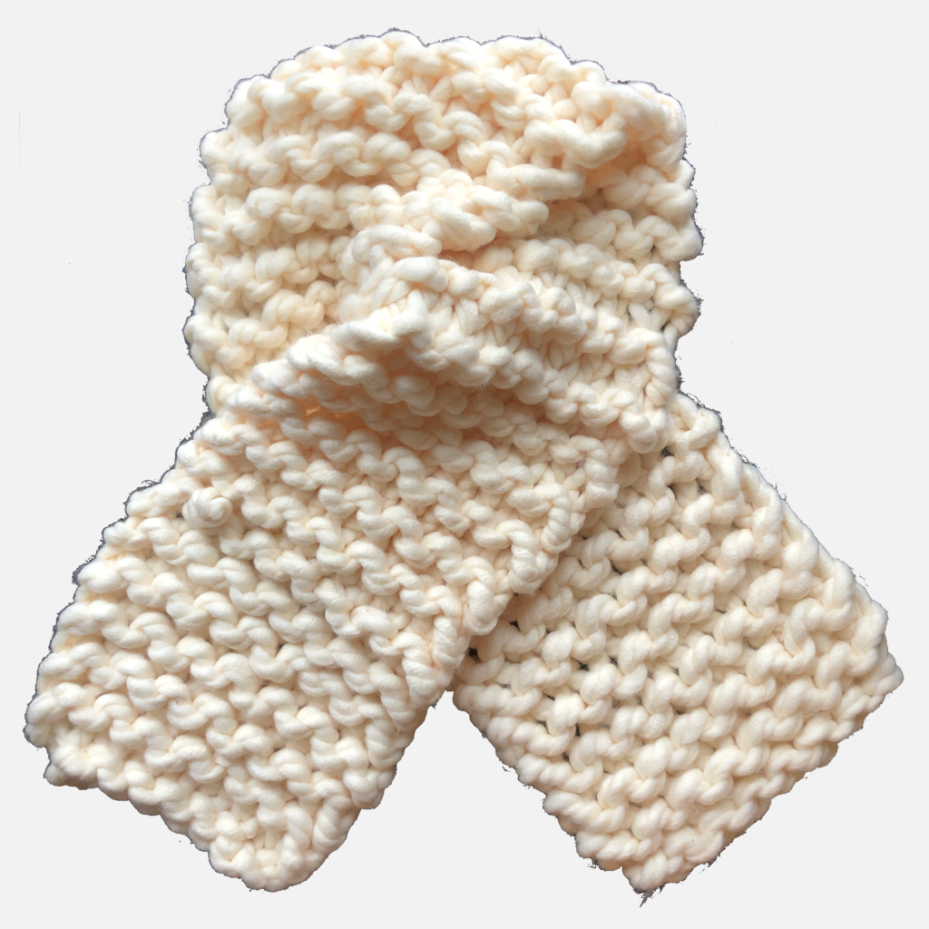 THICK KNIT IVORY SCARF