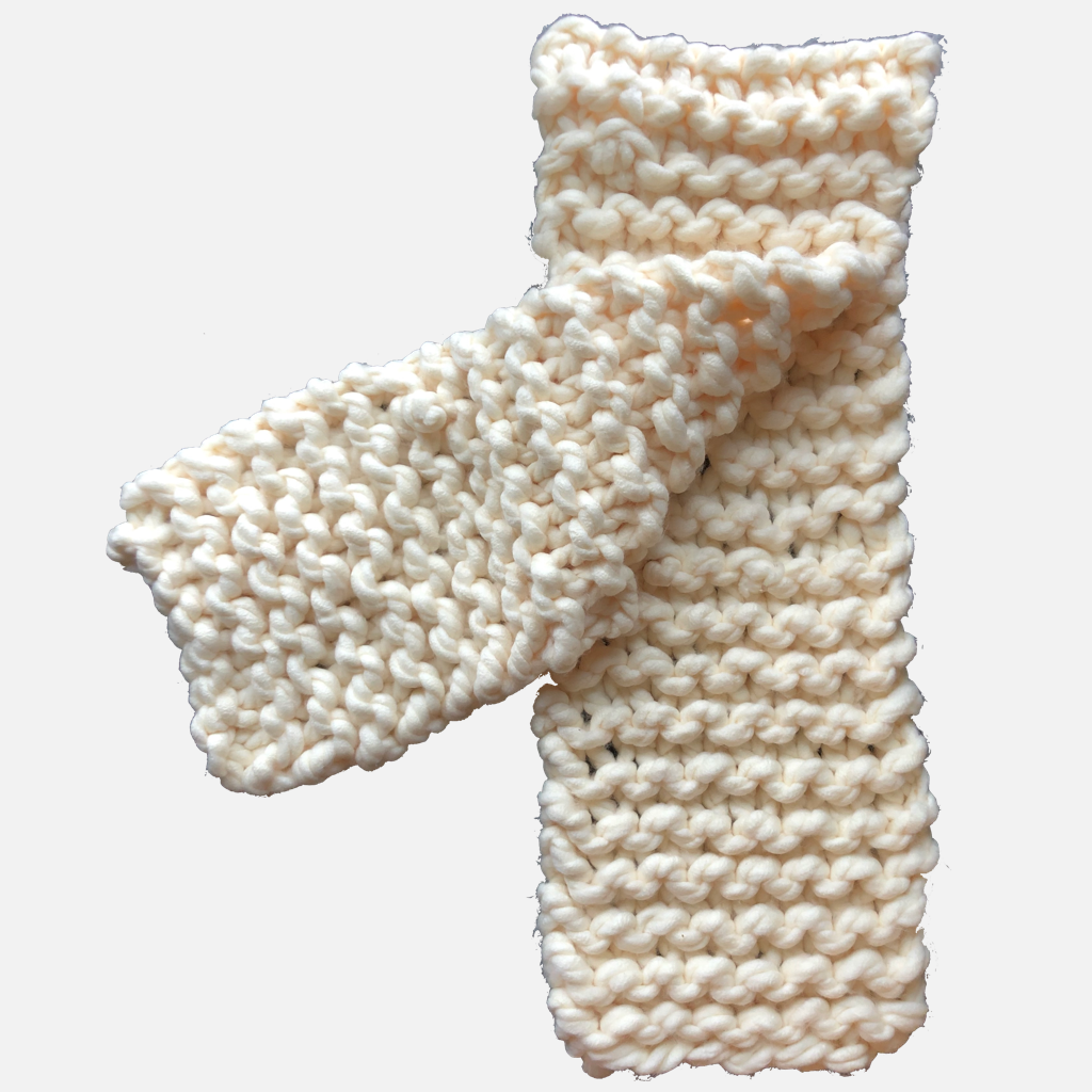 THICK KNIT IVORY SCARF